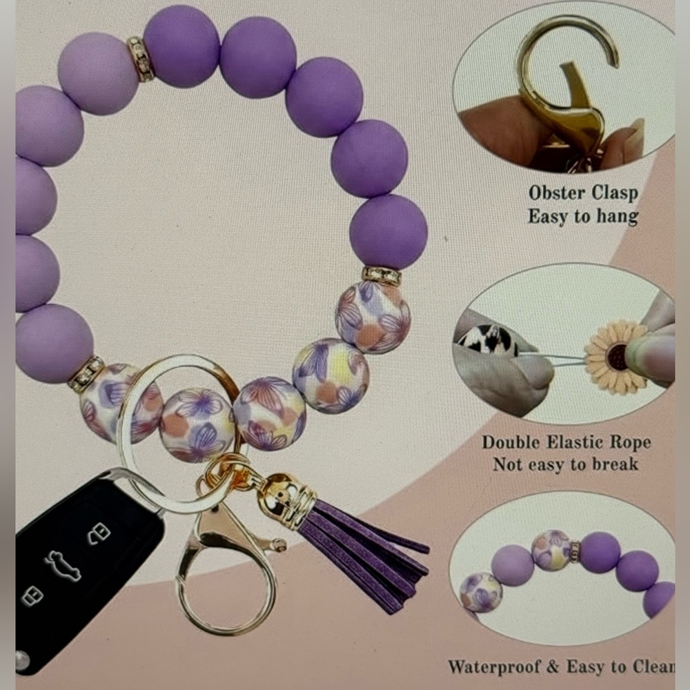 Beaded Tassel Keychain Bracelet & Bag Charm Set (Pick 1 Set) - Picture 3 of 13